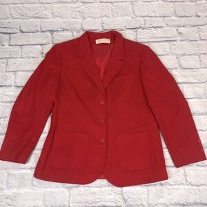 Vintage Pendleton wool blazer Bright Red Button close Size Medium Large